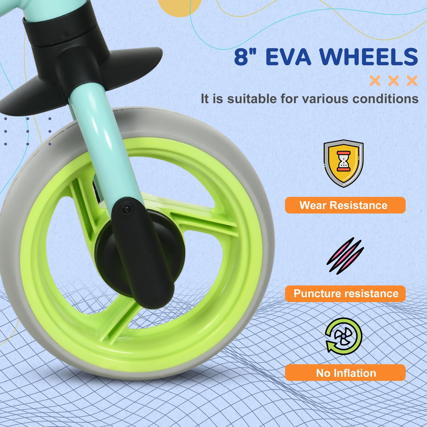 8" Balance Bike, Lightweight Training Bike for Children