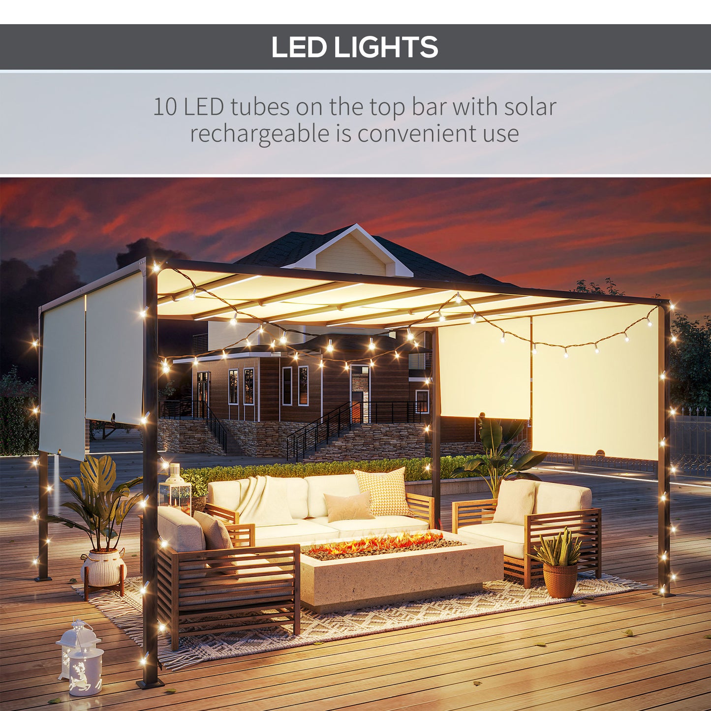 3 x 4m Outdoor Garden Pergola