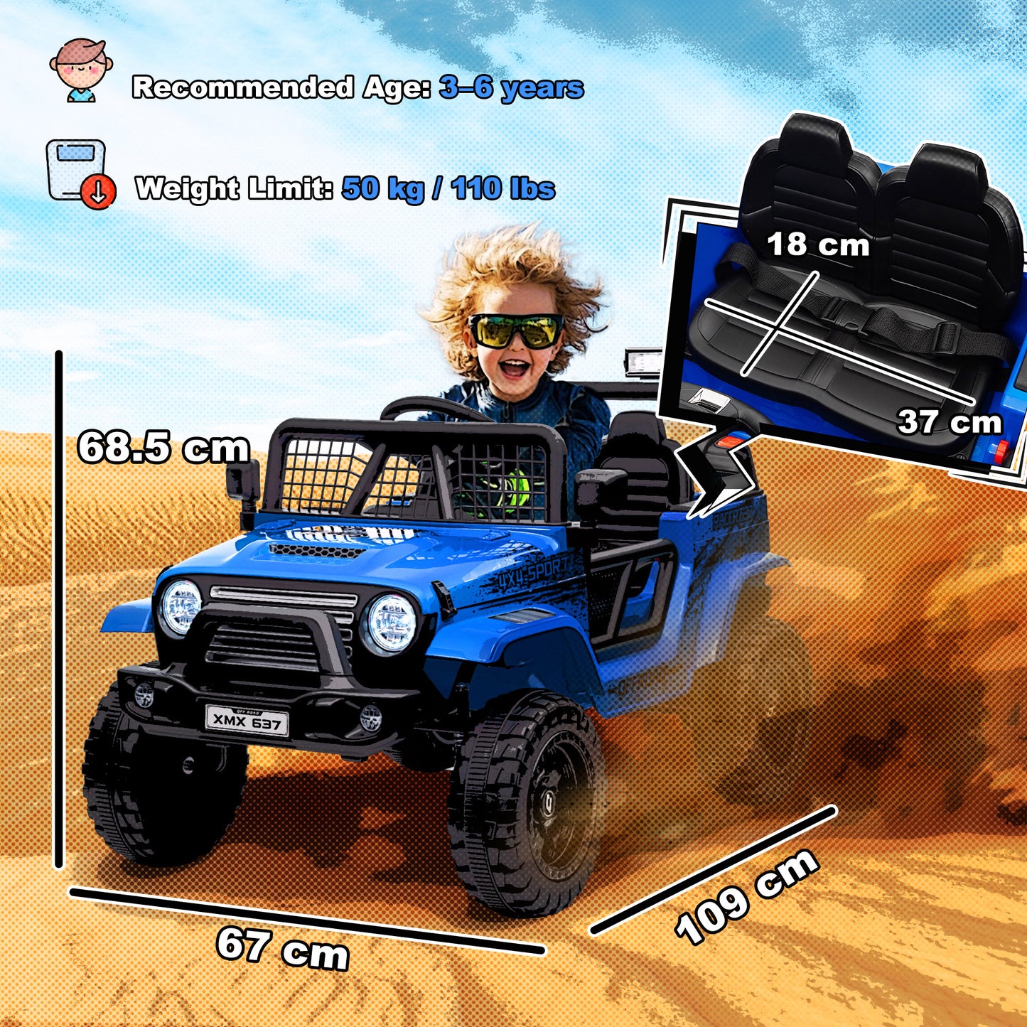 12V Battery Powered Kids Ride-On Car