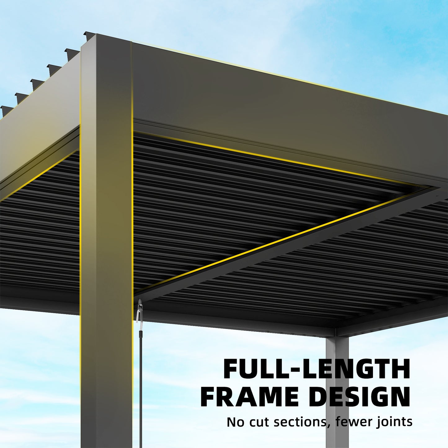 3 x 3 m Louvered Pergola with Adjustable Metal Louvred Roof