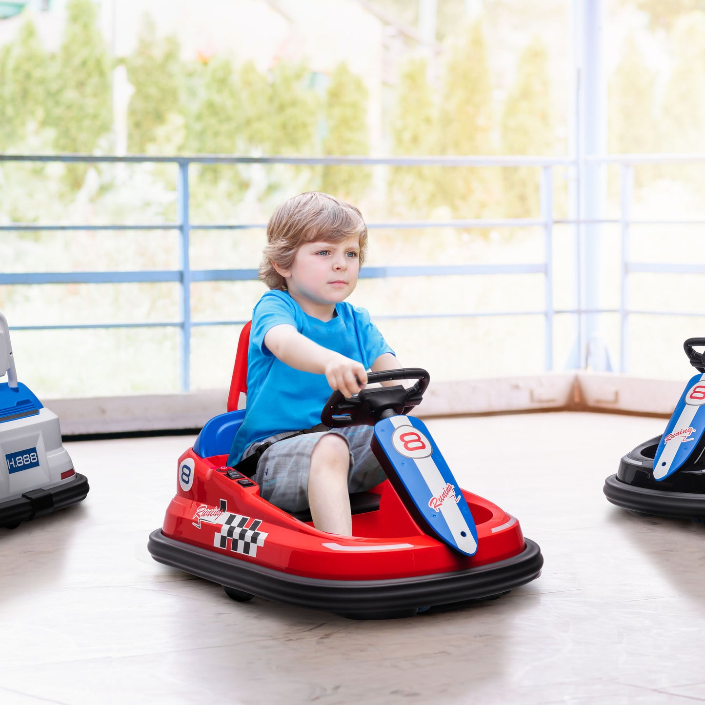6V Electric Kids Bumper Car, 6V Spin Waltz Car, with Music, Horn