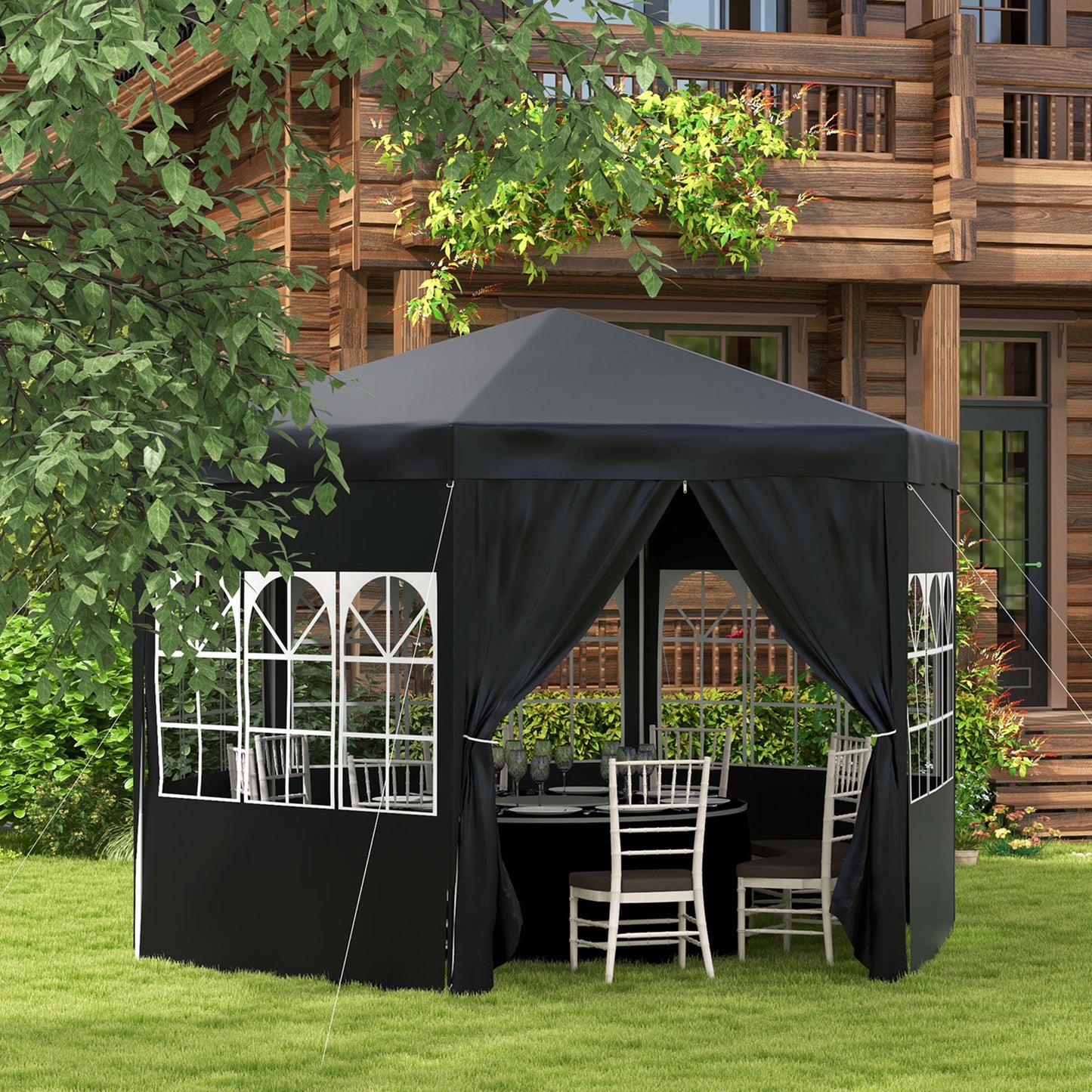 4 m Party Tent Wedding Gazebo Outdoor Waterproof PE Canopy Shade