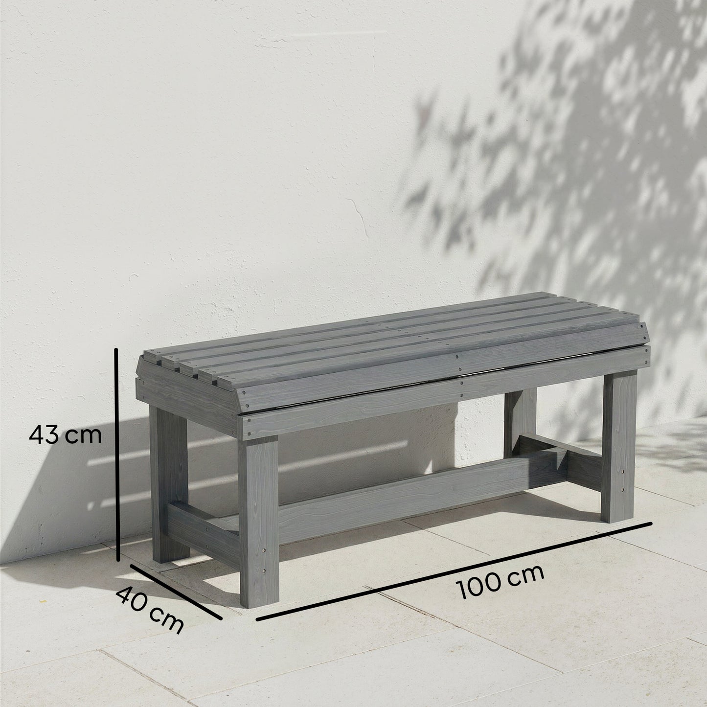 Wooden Outdoor Bench, 2 Seater Garden Bench (1)