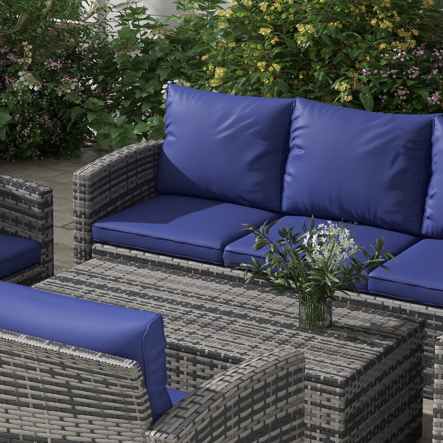 6 Pieces Rattan Garden Furniture Set
