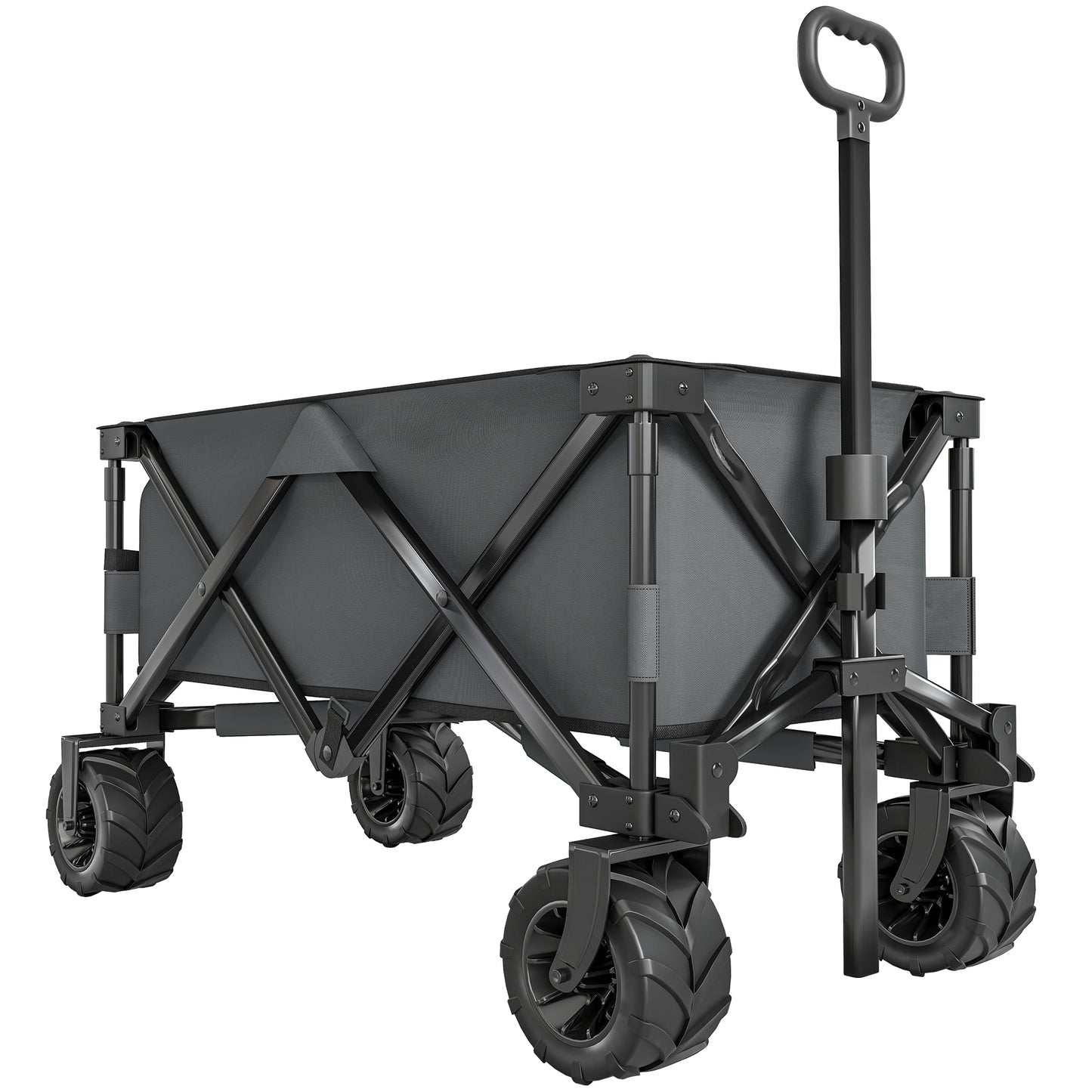 Outdoor Pull Along Cart Folding Cargo Wagon Trailer Trolley