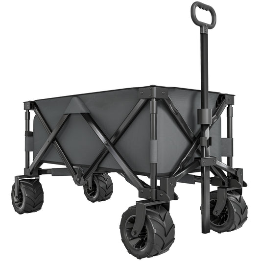 Outdoor Pull Along Cart Folding Cargo Wagon Trailer Trolley