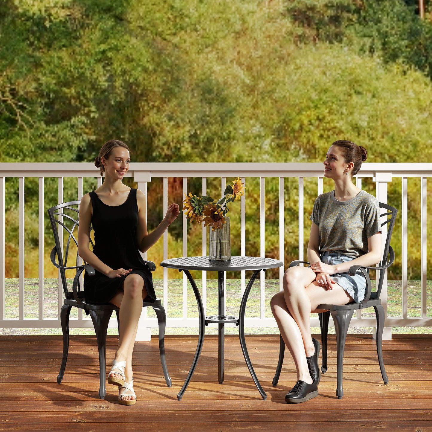 3 Pieces Garden Dining Set for 2