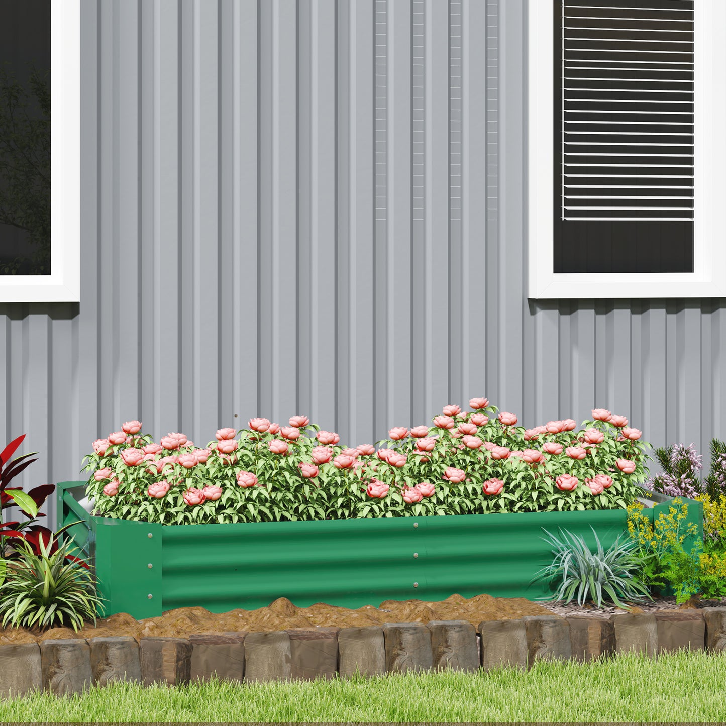 180 x 90cm Galvanised Steel Open Planter