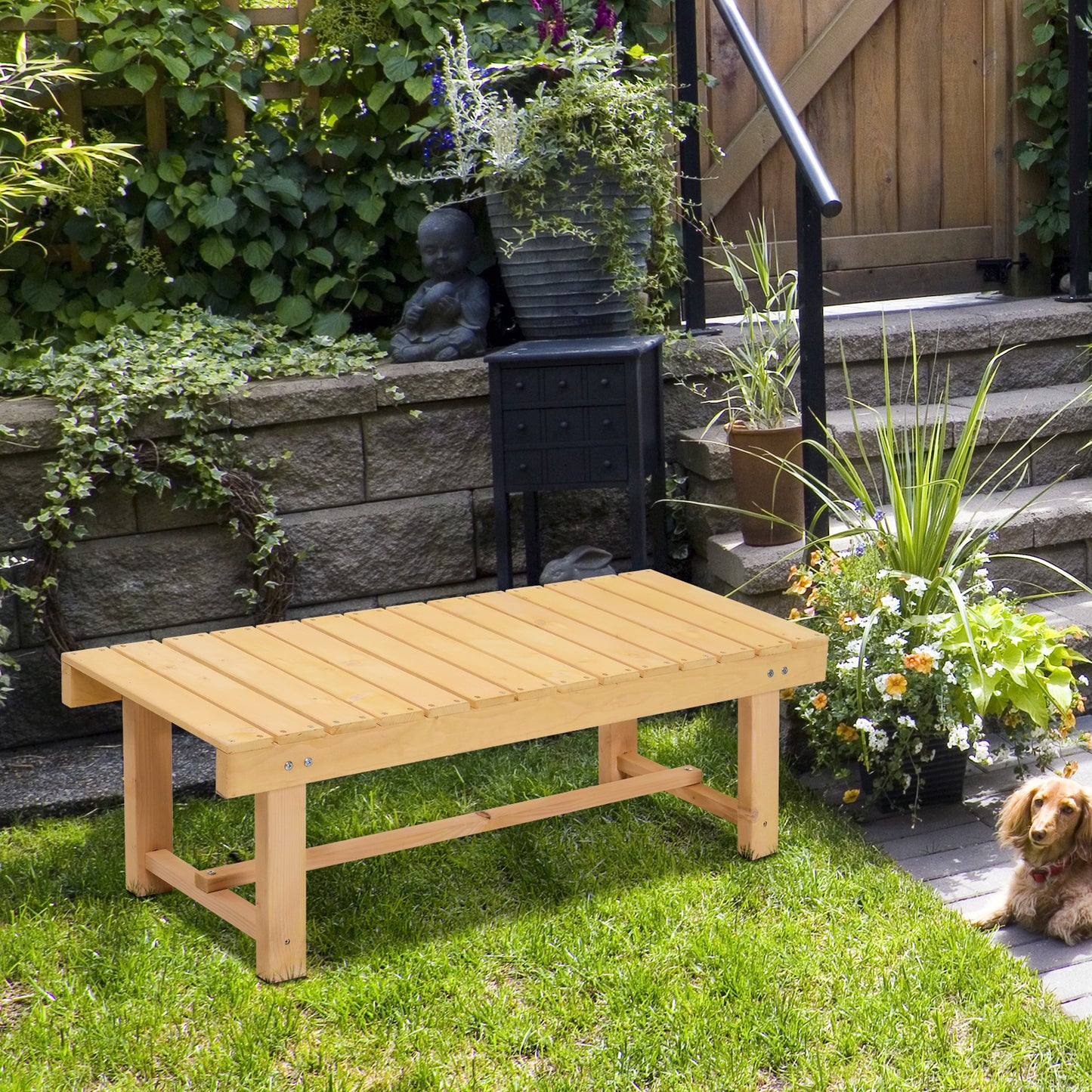 Wooden Garden Benches, 2 Seater Outdoor Benches