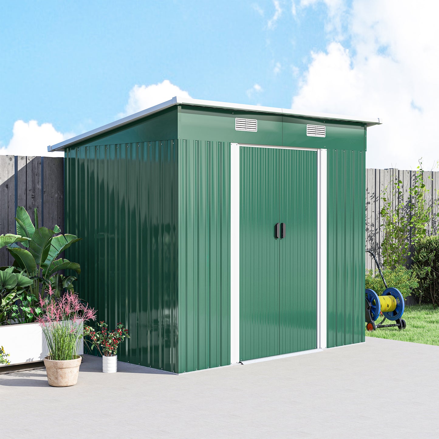 7 x 4ft Outdoor Storage Shed with Foundation Kit
