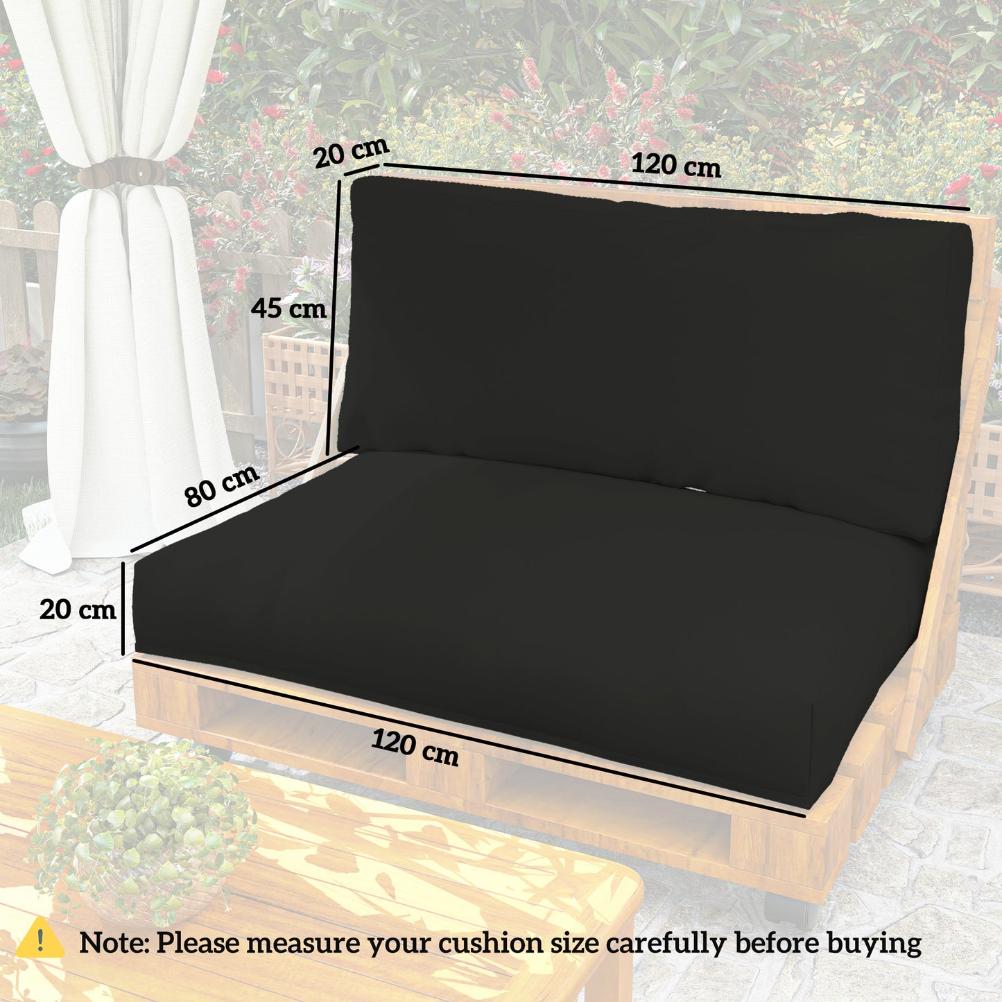 Two Piece Seat Pallet and Back Cushions
