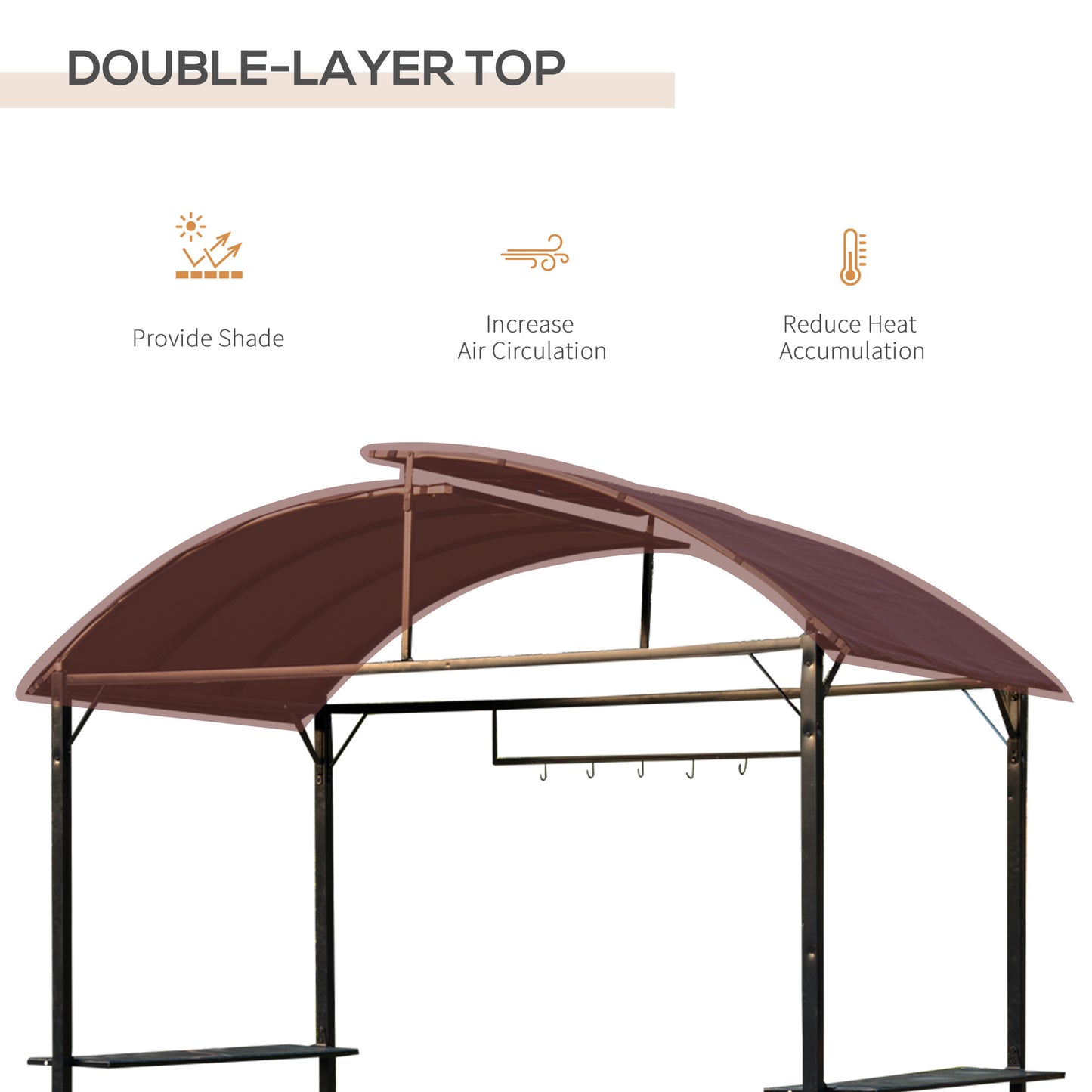 Metal Smoking Gazebo Marquee Garden Patio BBQ Tent Grill Canopy