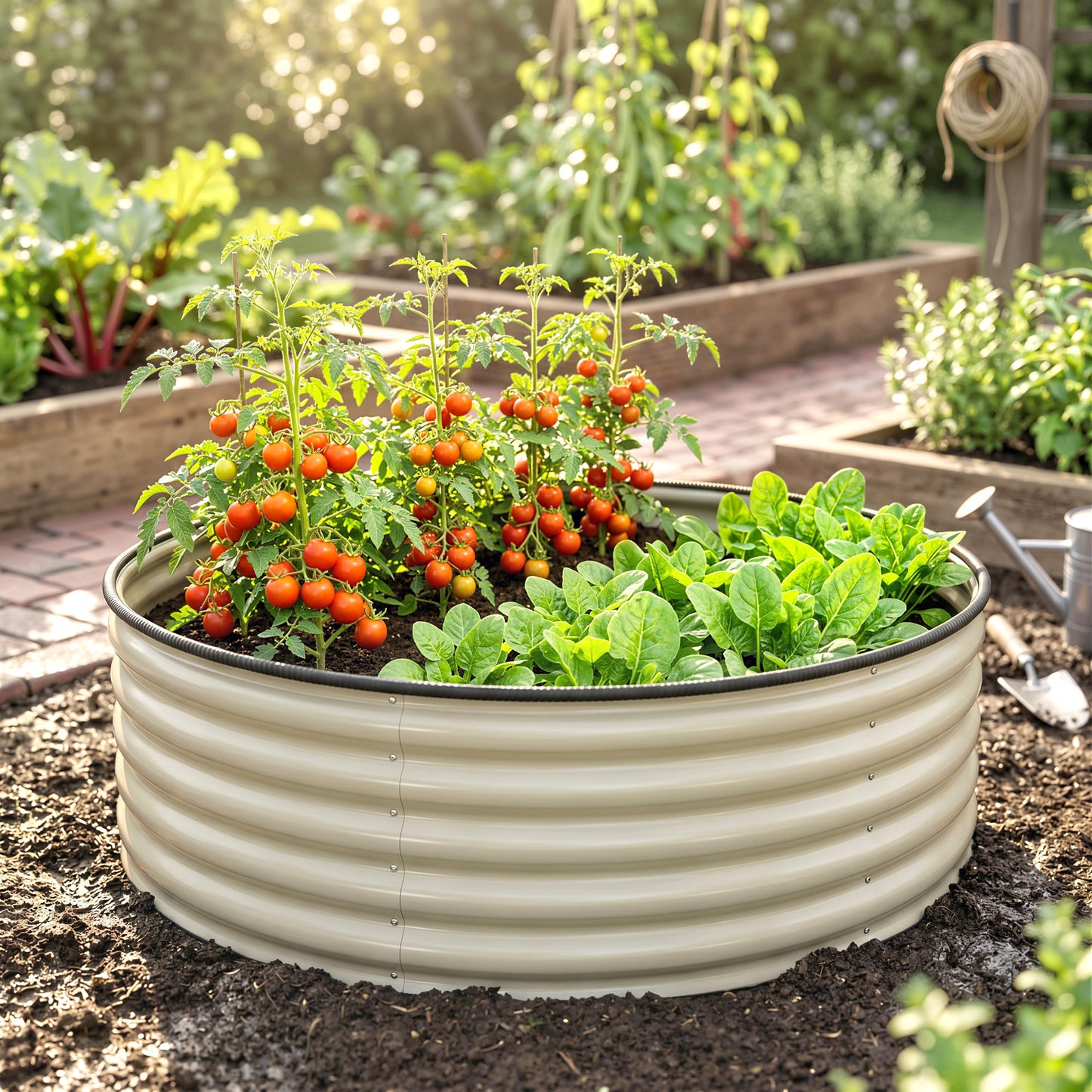 Galvanised Raised Garden Bed with Safety Edging