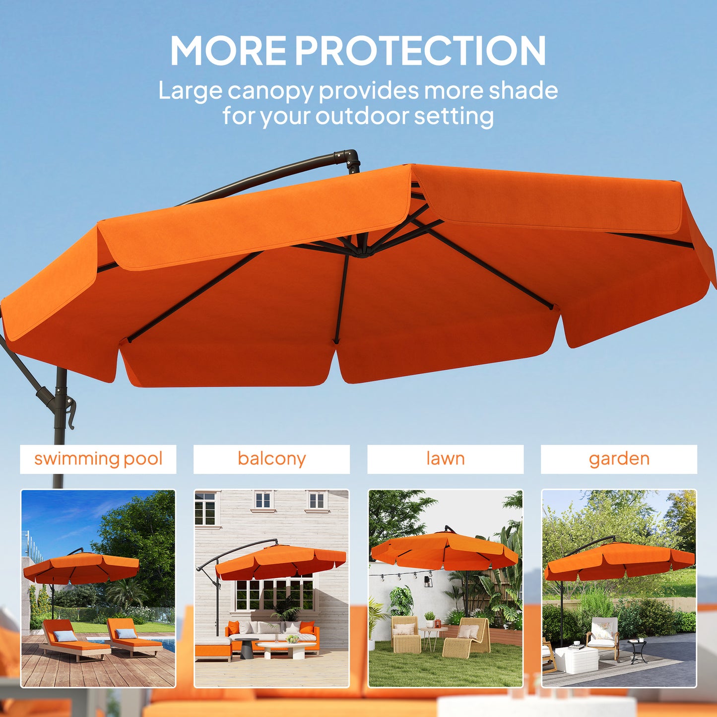 2.7m Garden Cantilever Banana Parasol