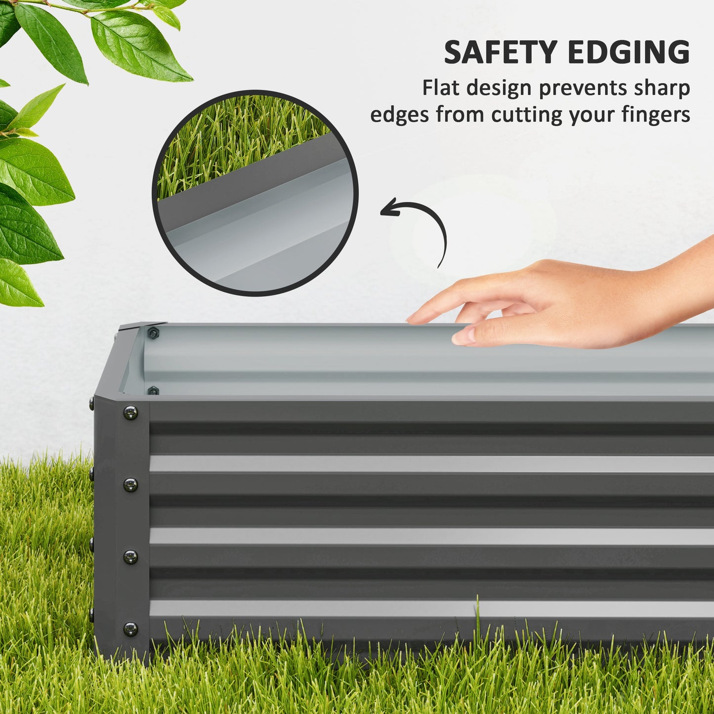 Set of Two 110 x 50cm Steel Planter Boxes