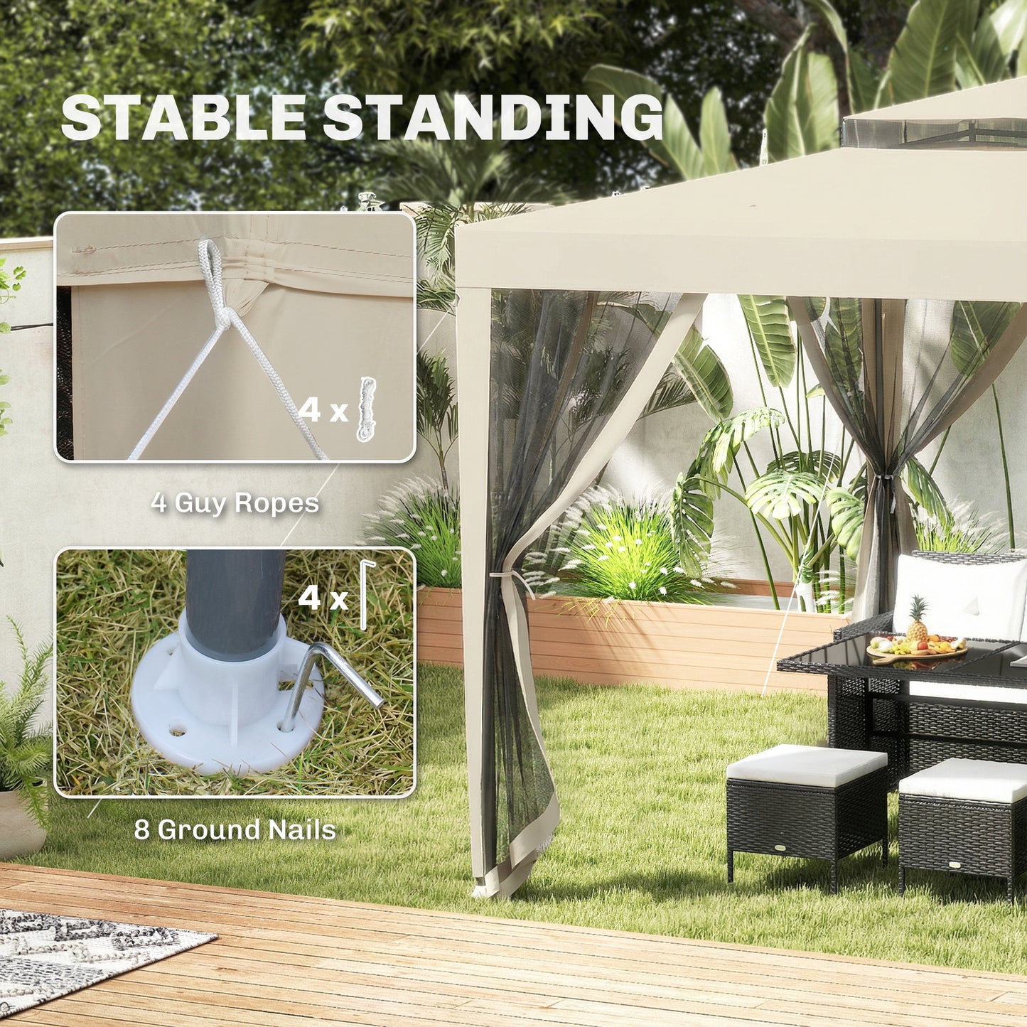 3 x 3 m Gazebo, Netting Party Tent