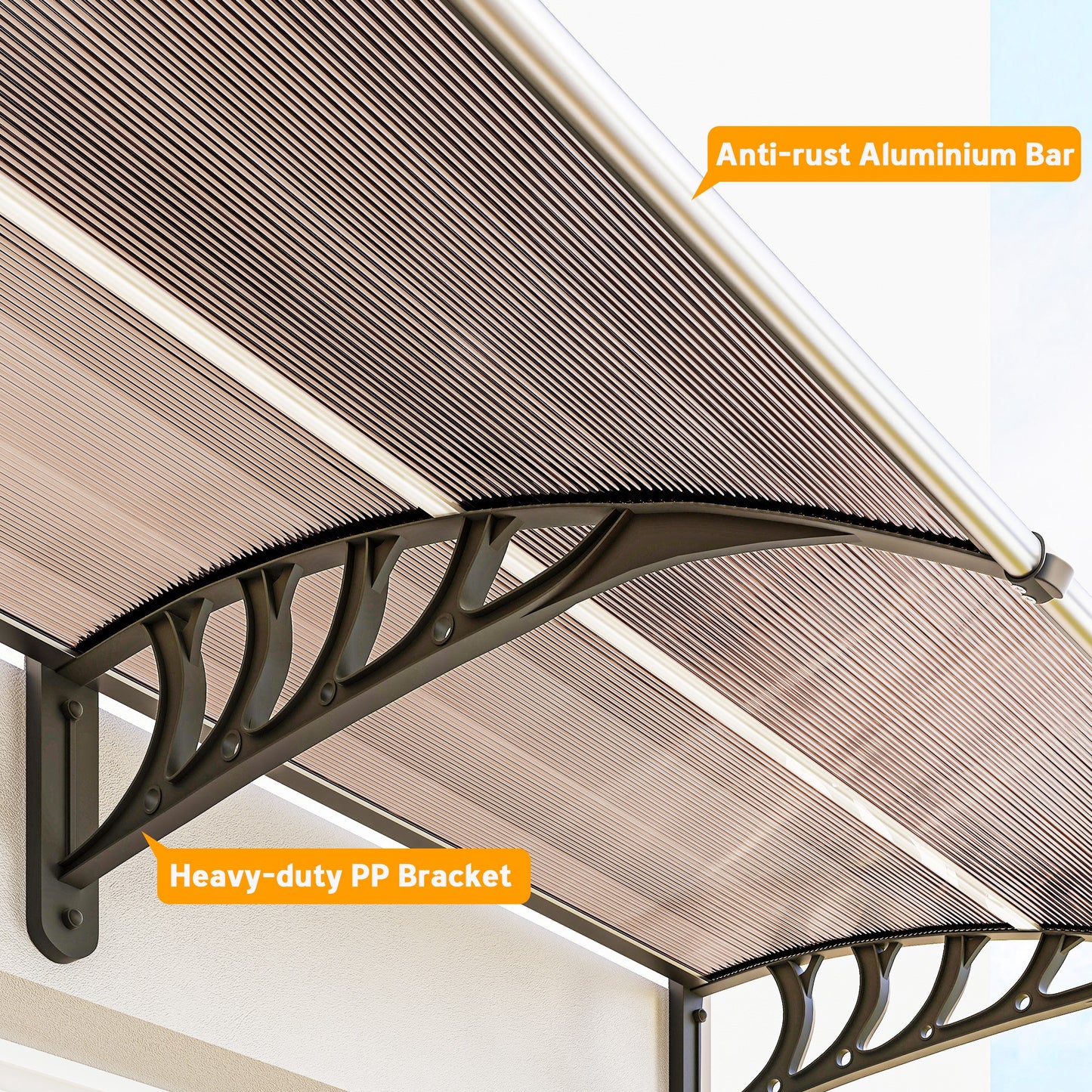 Front Door Canopy, Outdoor Awning, Rain Shelter, 303 x 96cm