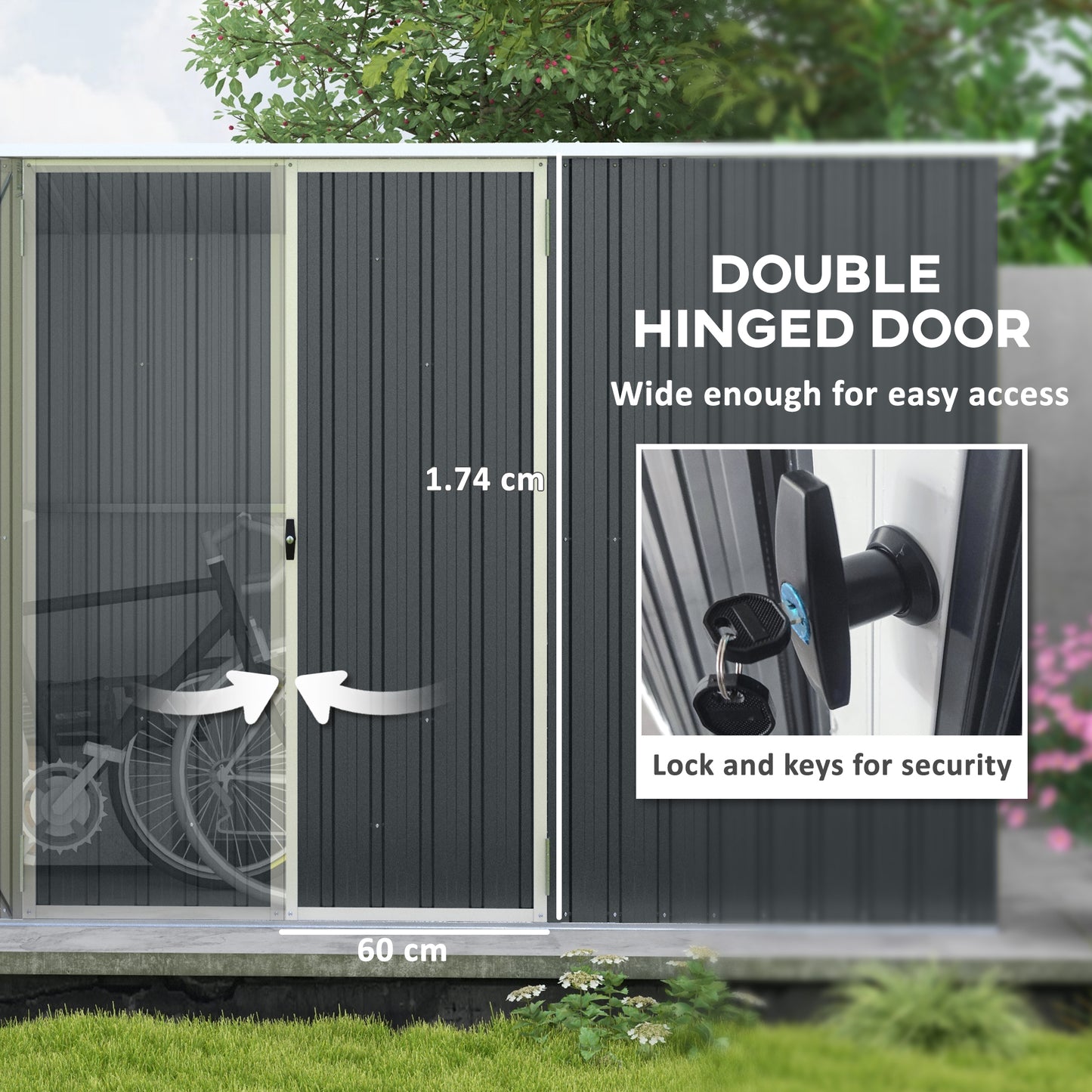 11 x 5.6ft Galvanised Steel Garden Shed, Metal Shed