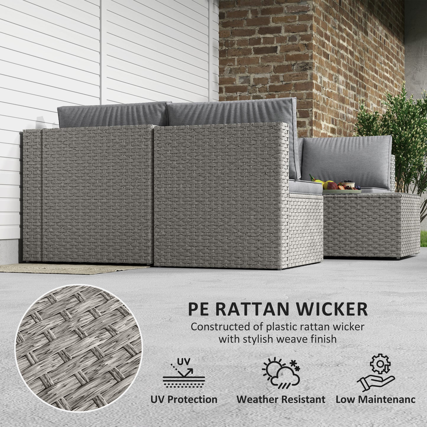 Seven-Piece Modular Rattan Set