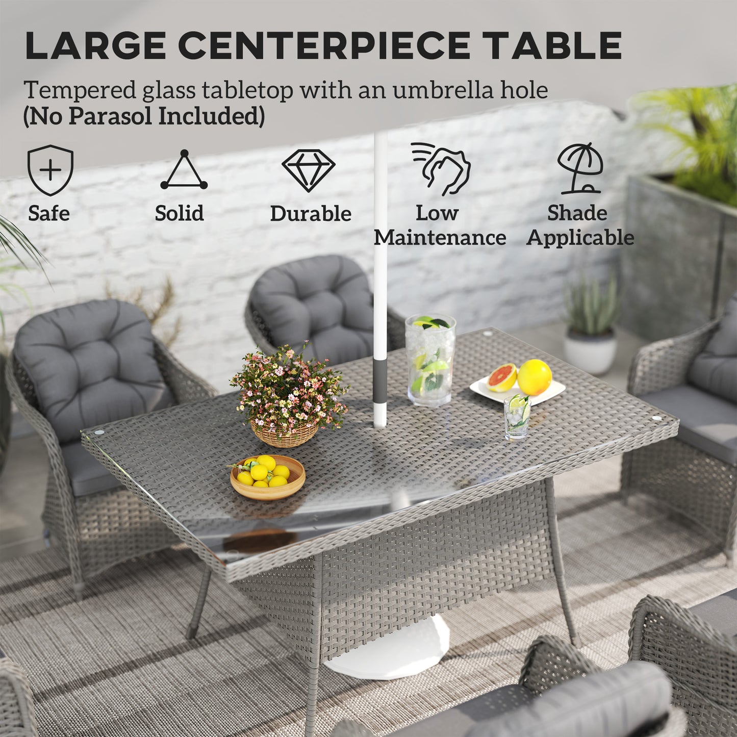 Seven-Piece Rattan Dining Set (2)