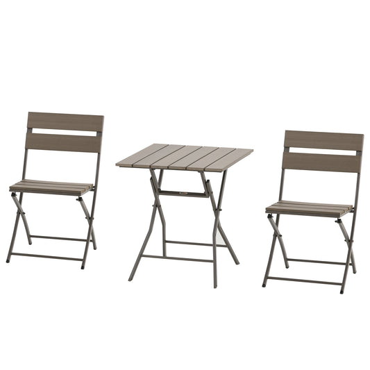 3 Piece Foldable Garden Bistro Set Patio Furniture Set with Table
