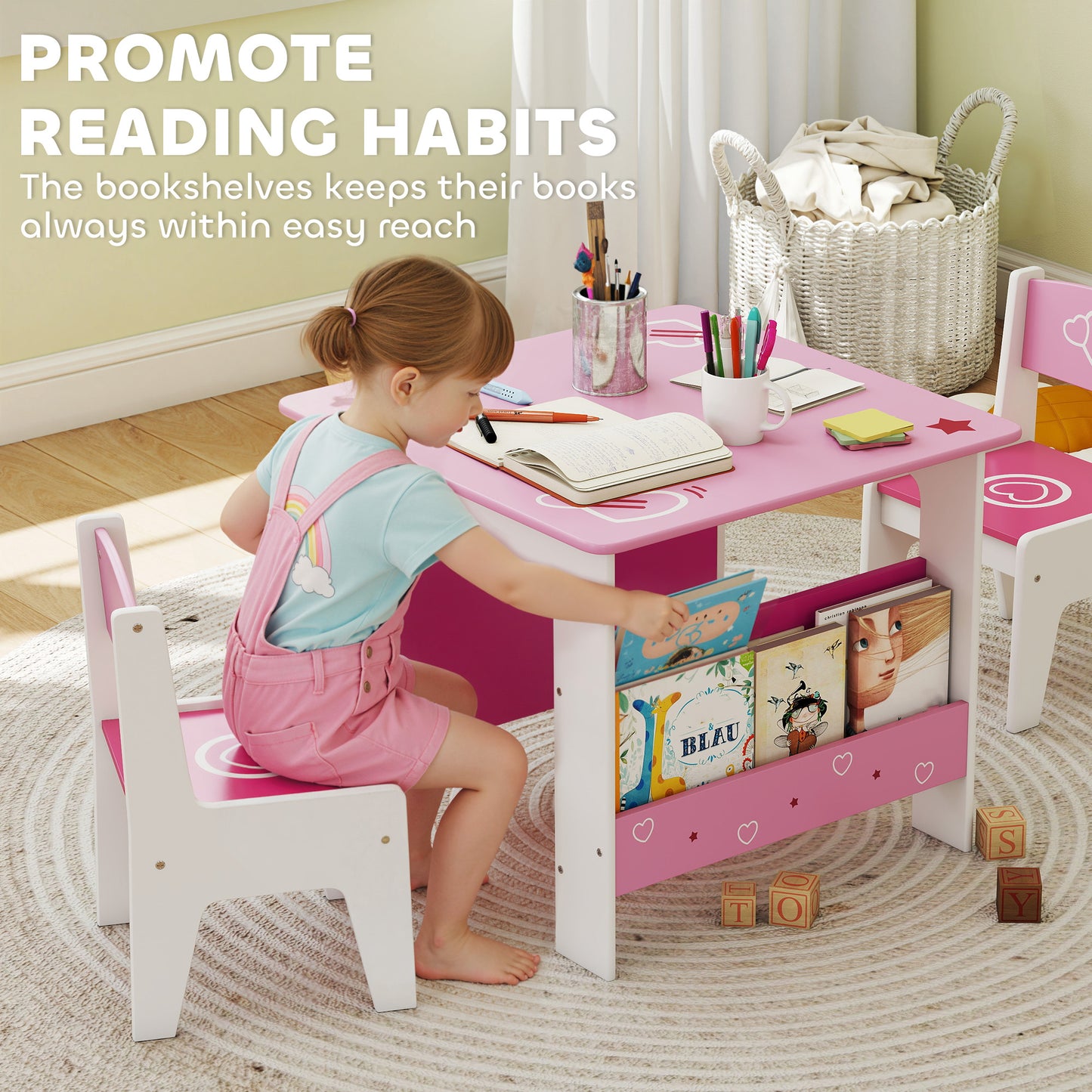 3 Pieces Kids Table and Chair Set