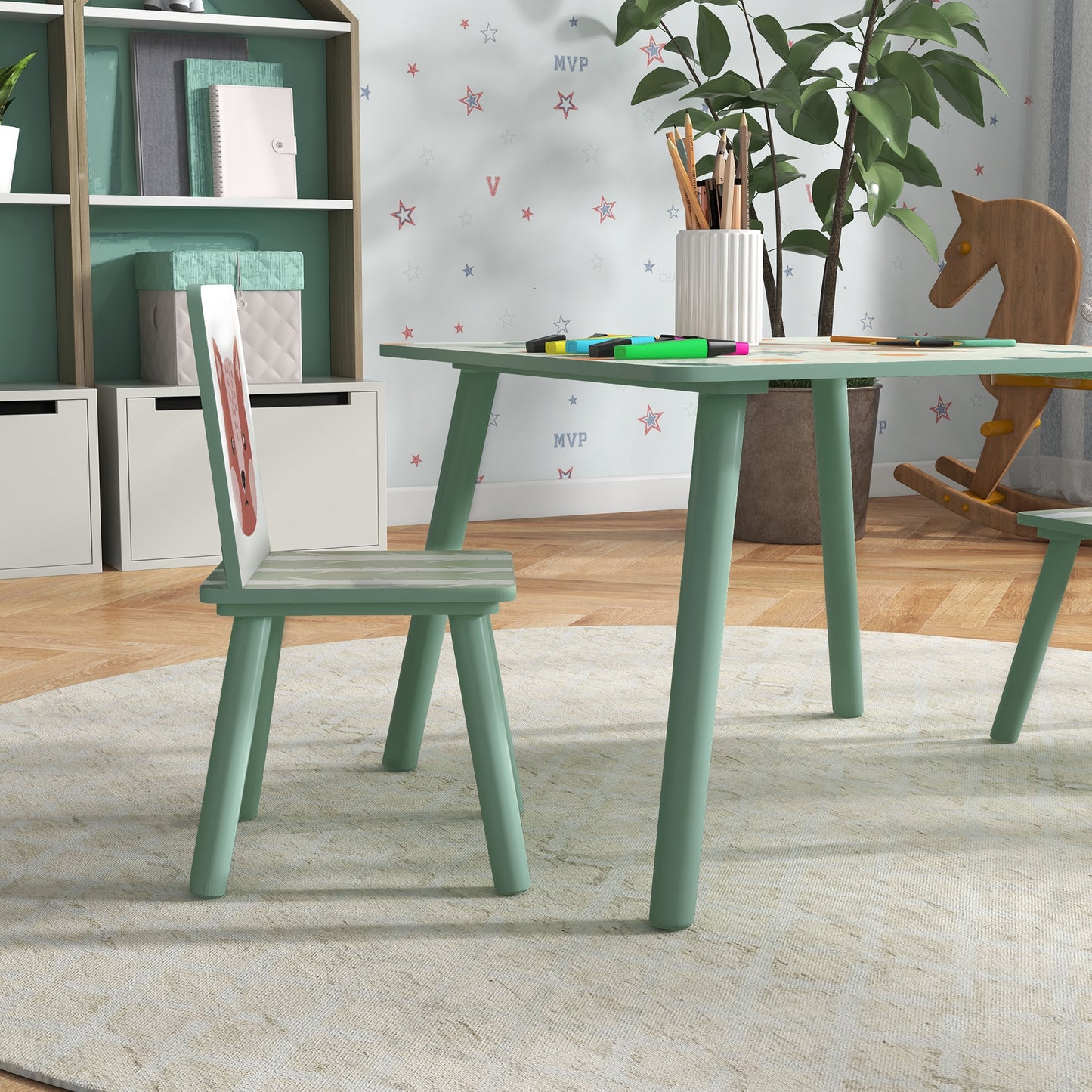 Kids and Table Chairs, Children Desk with Two Chairs