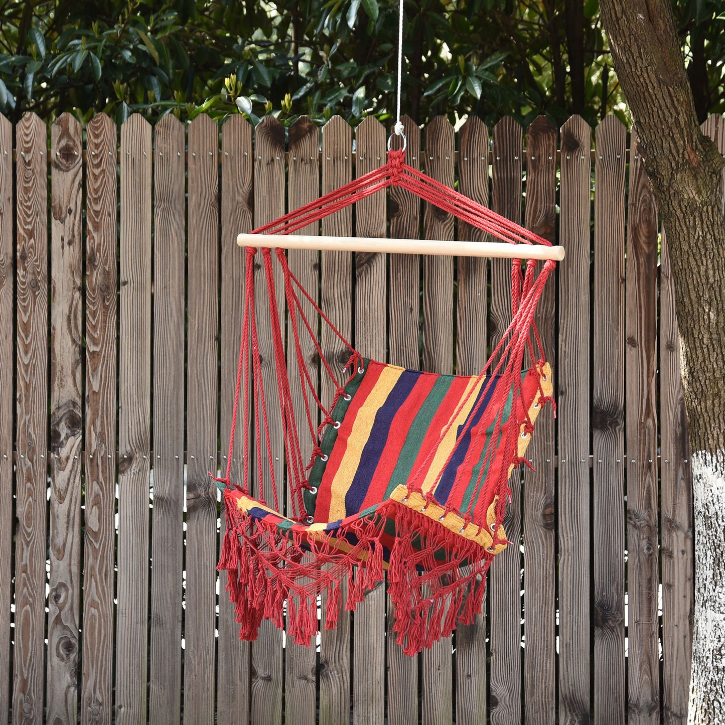 Hammock Chair Swing Colourful Striped Tree Hanging Seat Porch