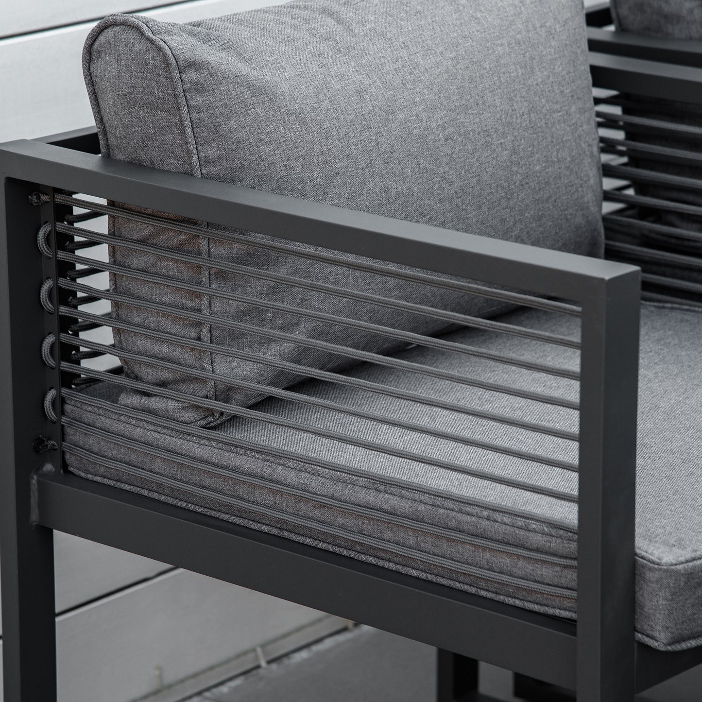 Nine-Piece Aluminium Garden Set, with Glass-Top Table
