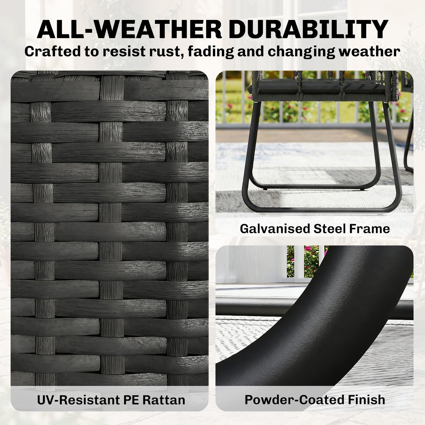4 Piece Rattan Garden Furniture Set (2)