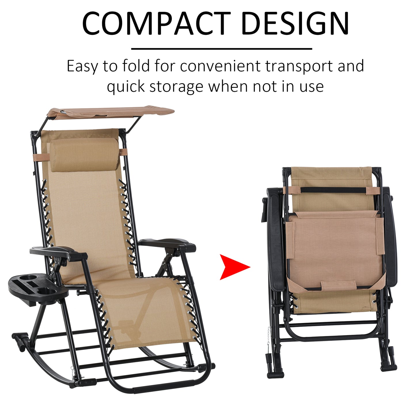 Garden Rocking Chair Folding Recliner Outdoor Adjustable Sun