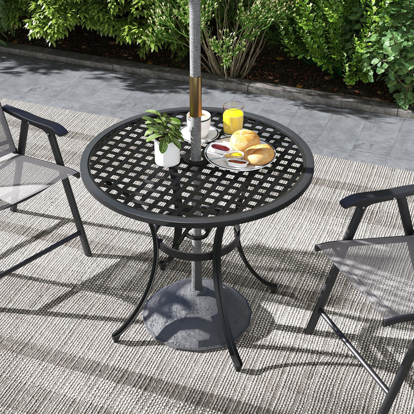 Round Aluminium Table, with ⌀50mm Parasol Hole