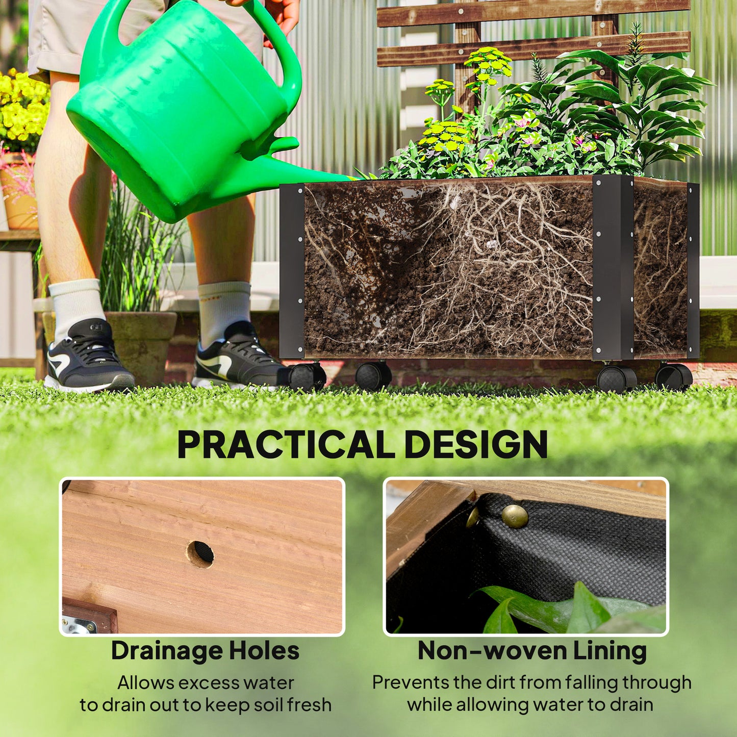 Raised Garden Bed with Trellis