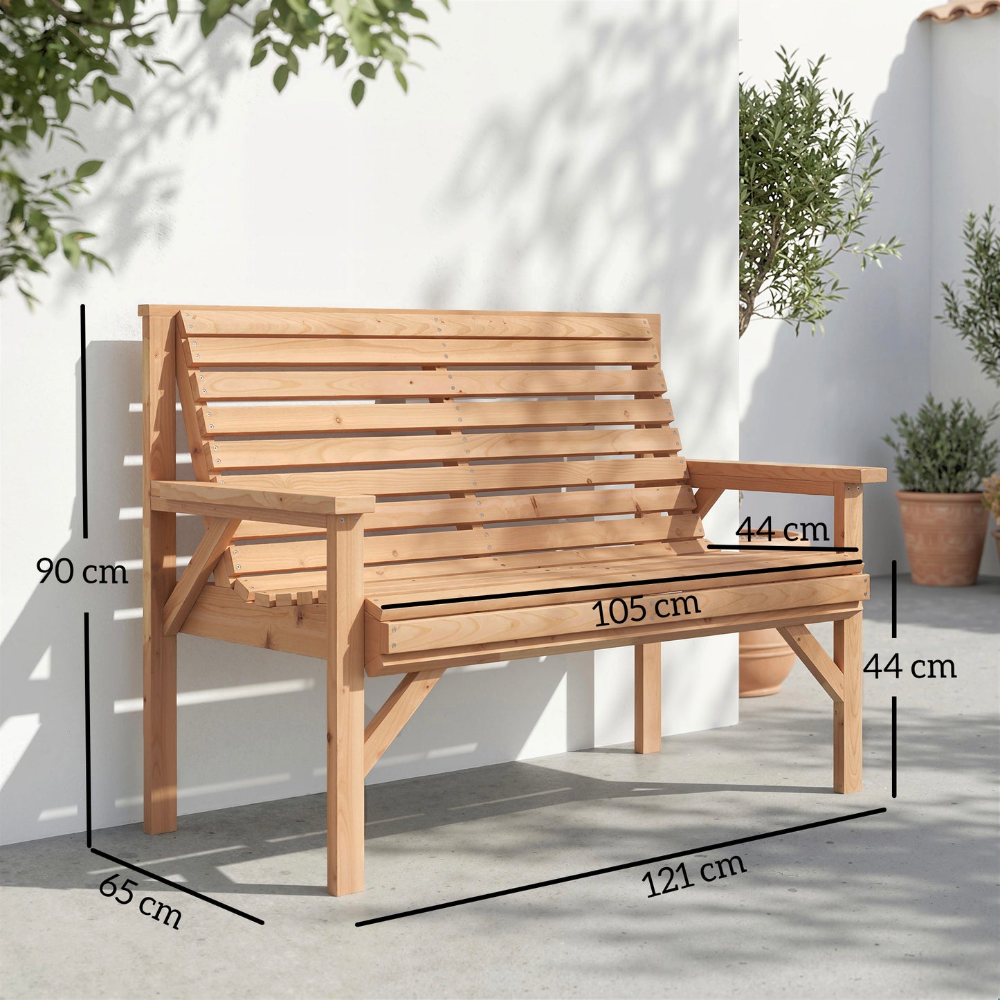 2 Seater Wooden Garden Bench