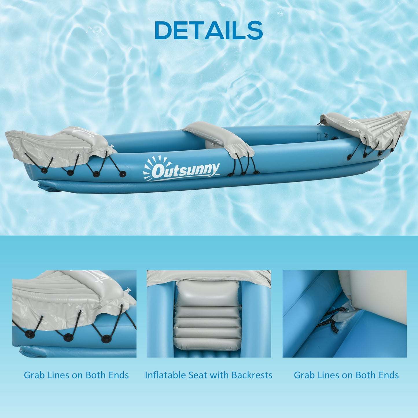 Inflatable Kayak, Two-Person Inflatable Canoe Boat Set with Air Pump