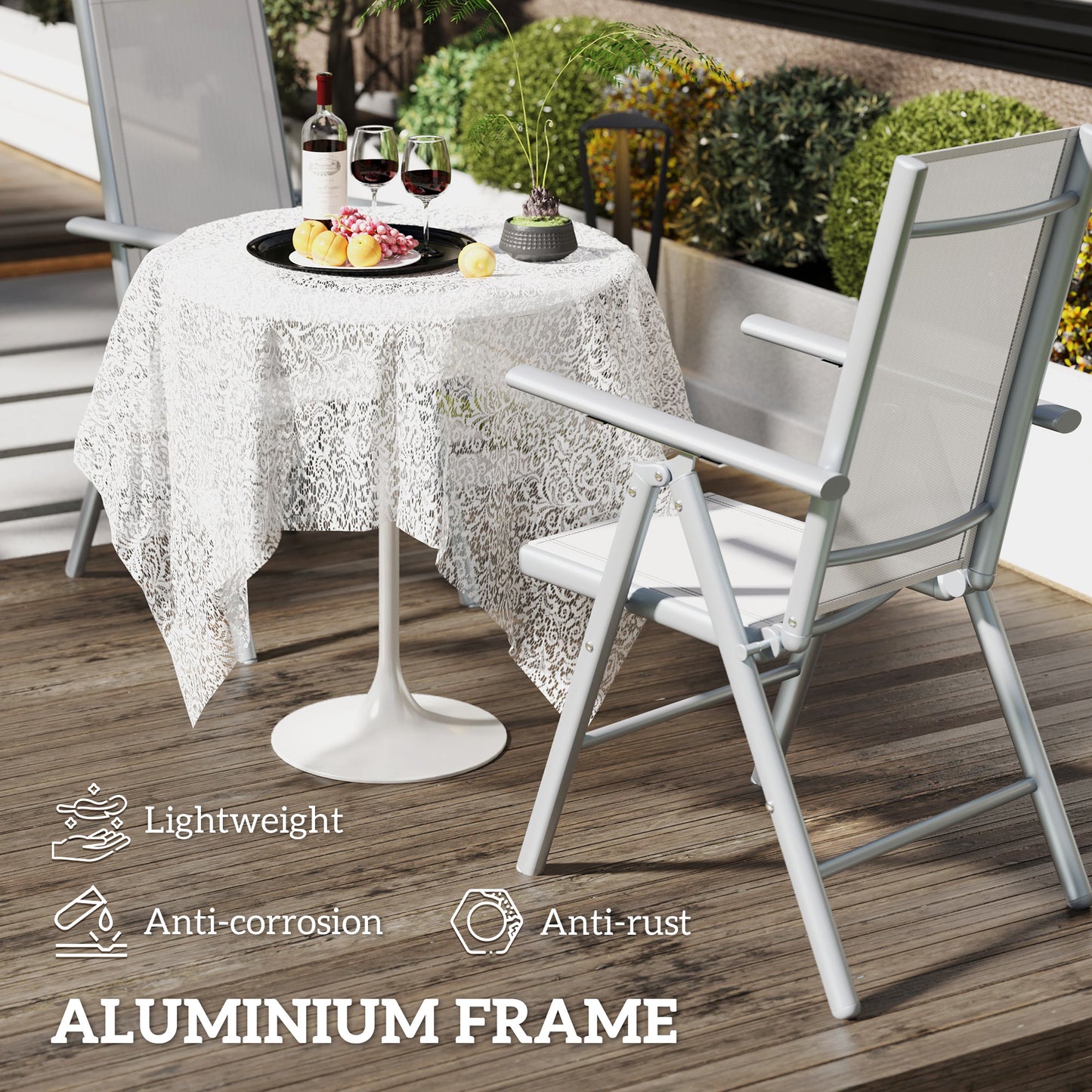 Set of Two Aluminium Folding Chairs