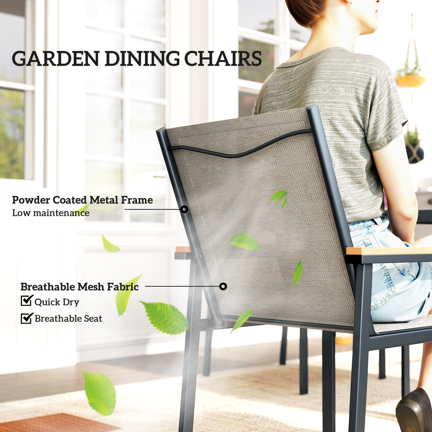Seven-Piece Metal Garden Dining Set, with Glass-Top Table