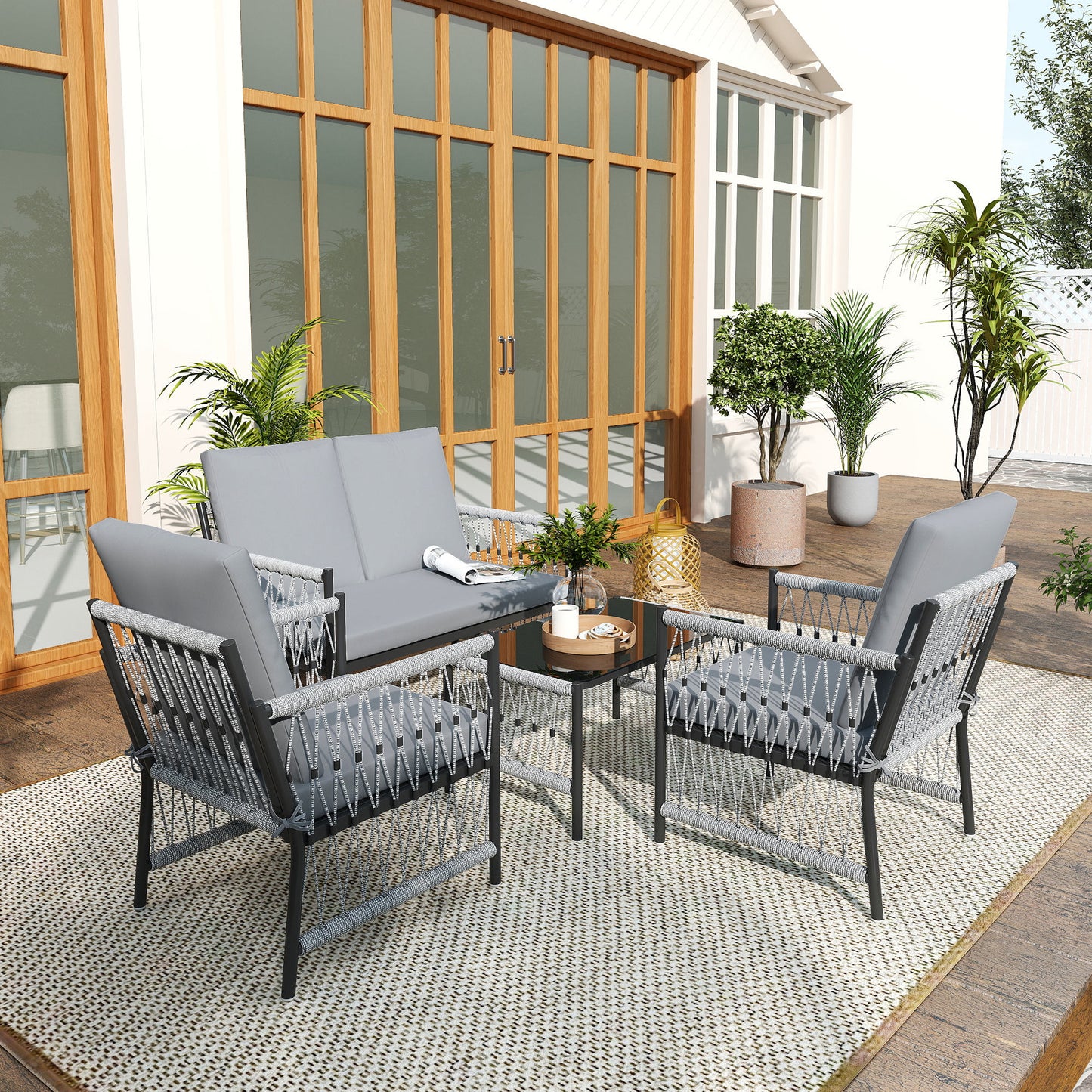 4 Piece Rattan Garden Furniture Set (1)
