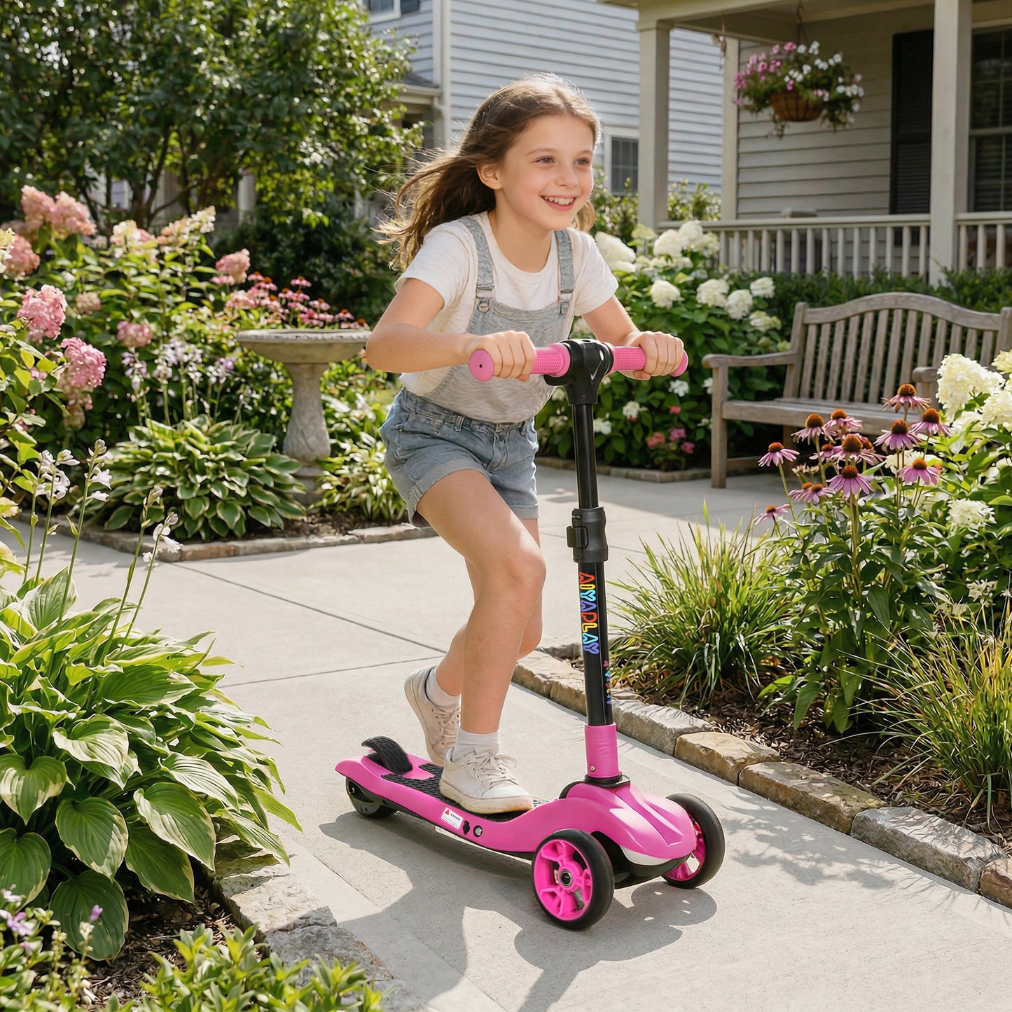Three-Wheel Foldable Electric Scooter for Kids Aged 6-10 Years