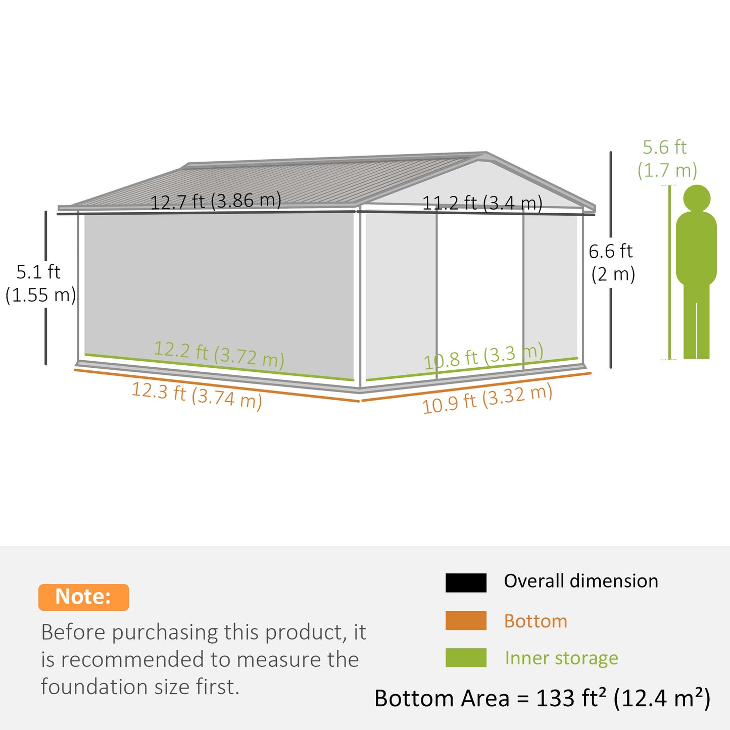 13 x 11ft Metal Garden Shed (1)