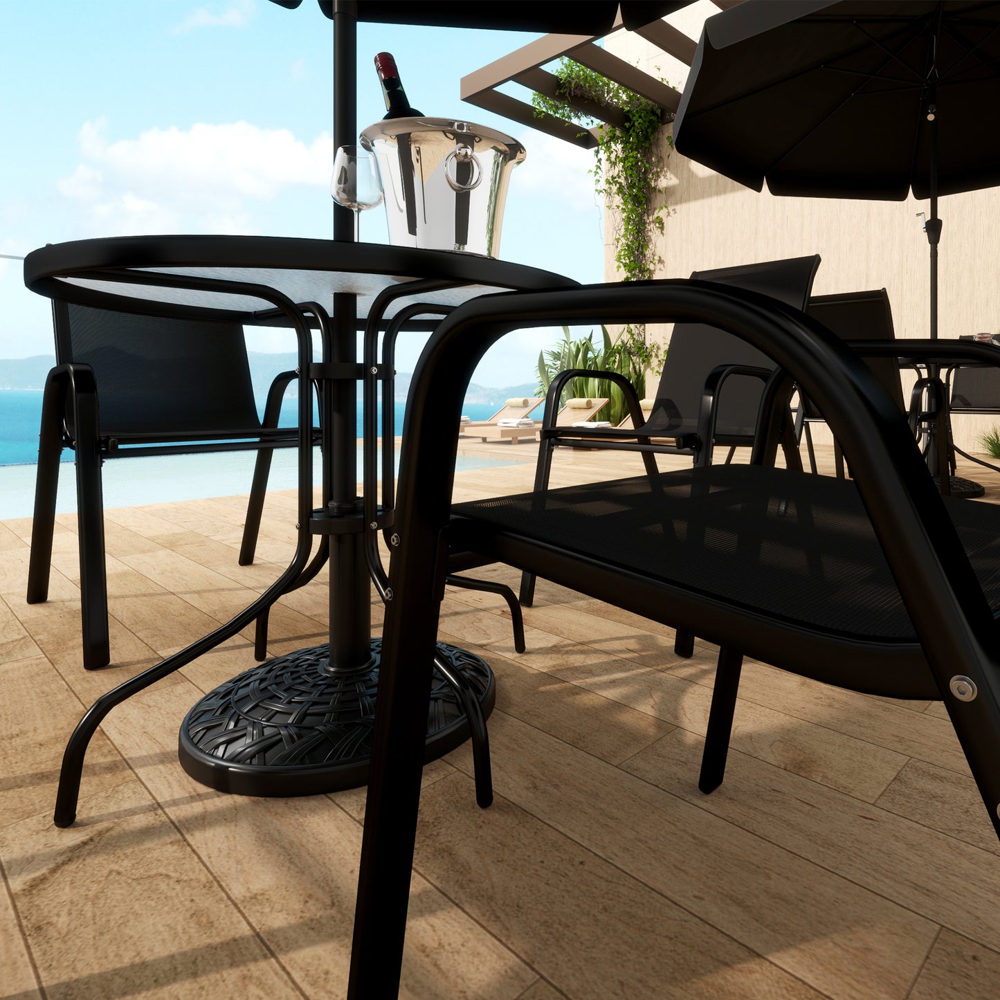 12kg Garden Parasol Base, Round Resin Garden Umbrella Base