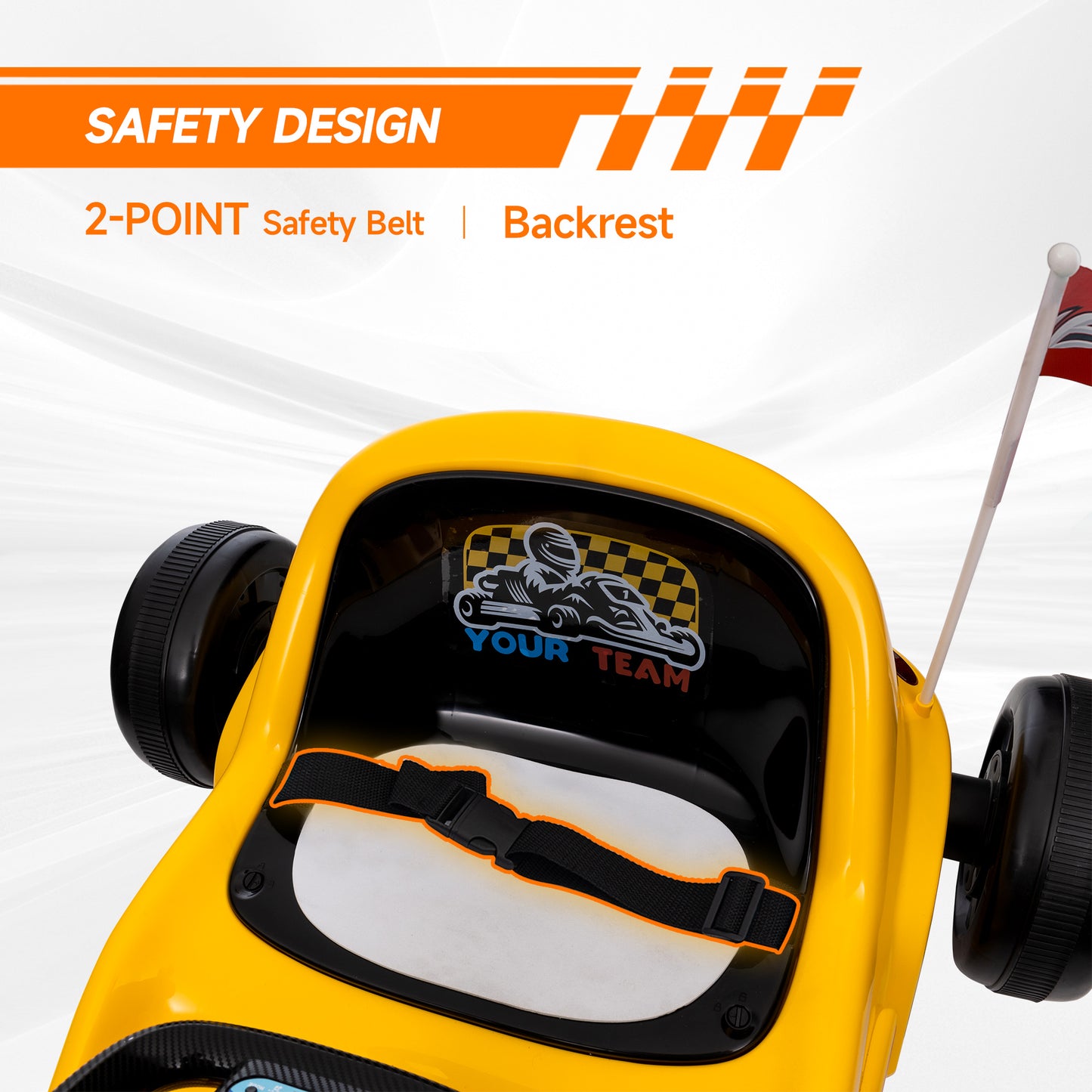 6V Electric Go Kart for Kids with Music, Light, Horn, for 3-5 Years
