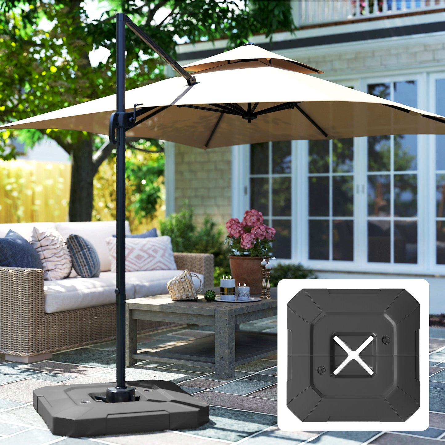 2PCS Umbrella Weights for Cantilever Parasols, Parasol Base Weights