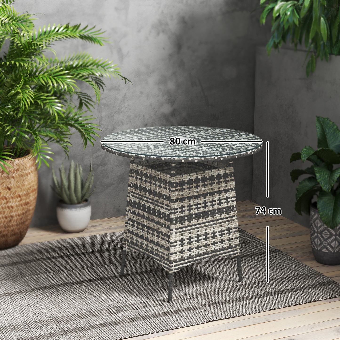 Wicker Garden Rattan Table