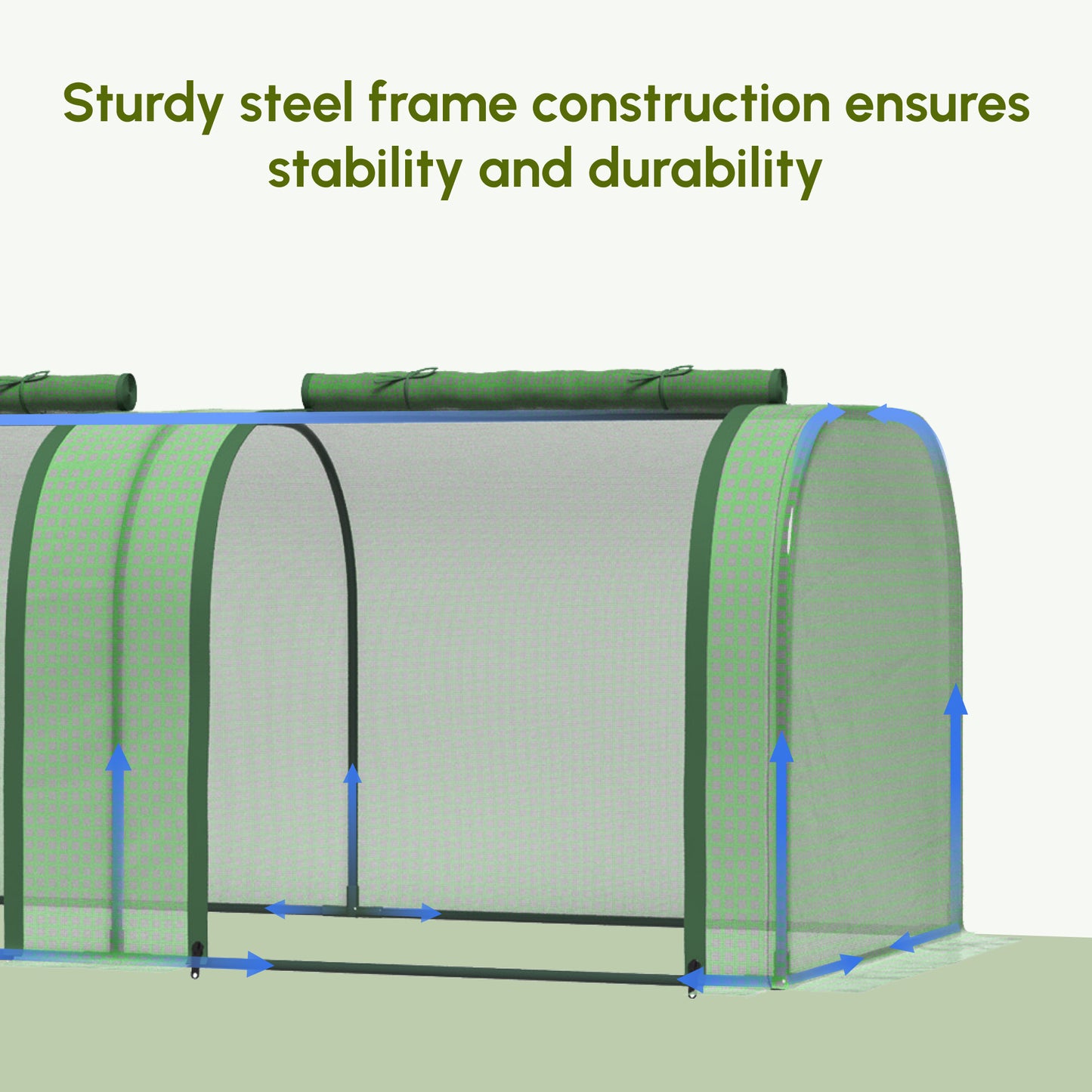 Mini Greenhouse, Small Polytunnel Green House with Zipped Doors (2)