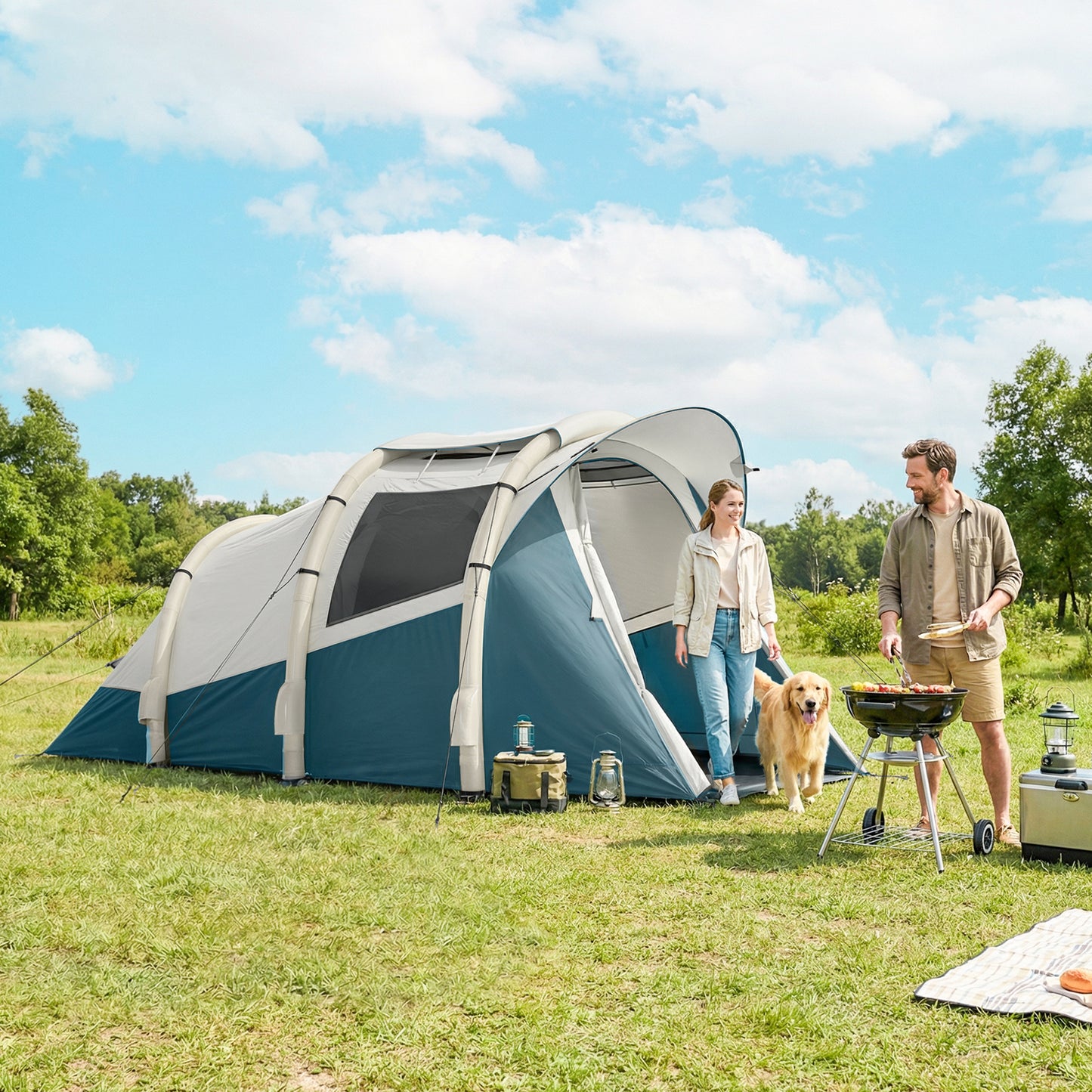 Inflatable Camping Tent w/ Air Pump