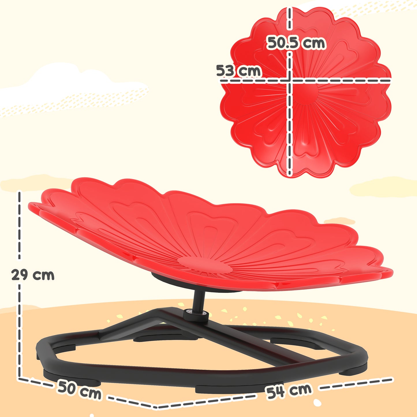 Flower-Shaped Sensory Spinning Chair with Non-Slip Base