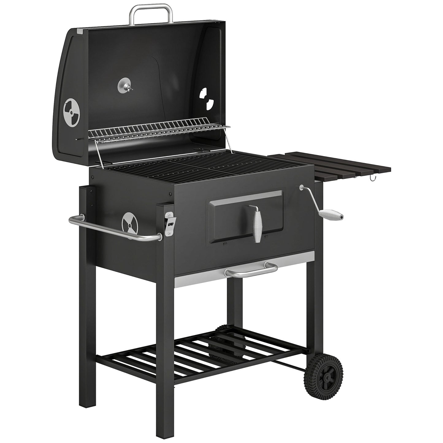 Charcoal Grill, with Height-Adjustable Coal Pan