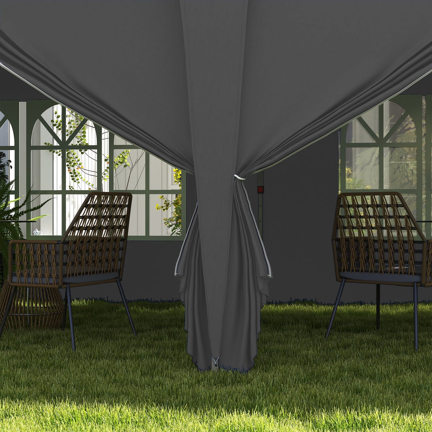 Outsunny 3 x 6 m Garden Pop Up Gazebo, Wedding Party Tent Marquee