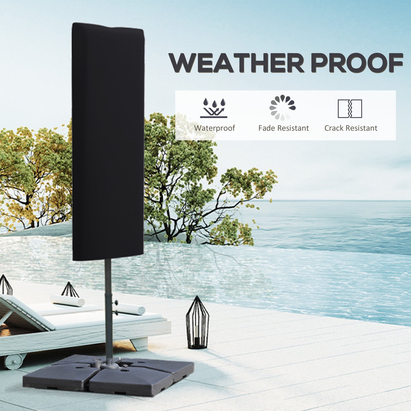Garden Parasol Cover, Outdoor Patio Umbrella Protector Weatherproof